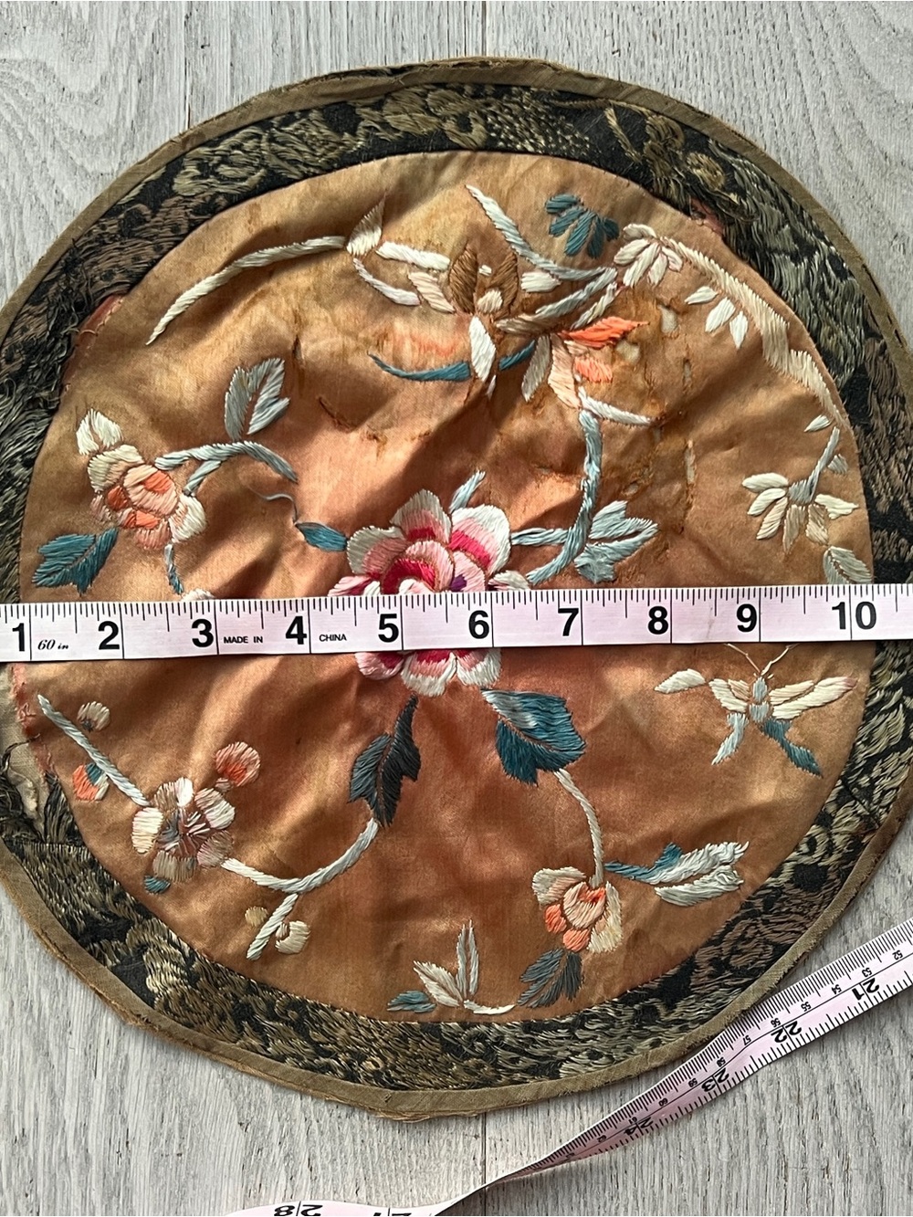 Vintage Embroidered Silk Textile Fabric Pieces 1940’s Antique Era - Picture 7 of 11